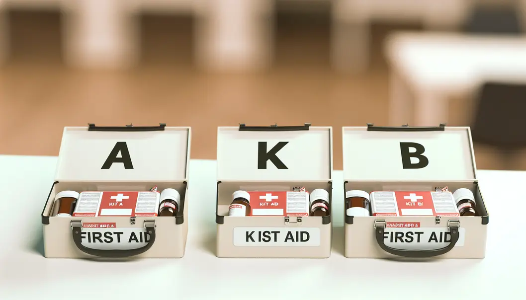 Túi sơ cứu loại A với nội dung cần thiết cho tai nạn nhỏ.