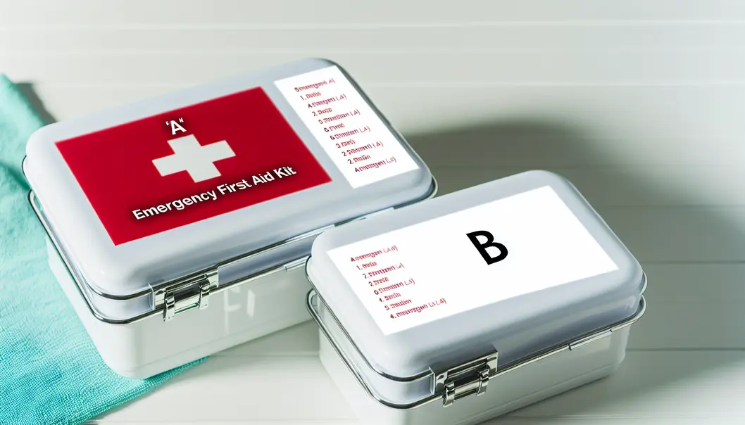 Túi sơ cứu loại A với nội dung cần thiết cho tai nạn nhỏ.